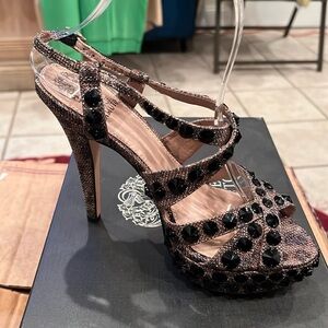 Vince Camuto VC Magel Platform High Heeled Sandals in Flash Leopard Sz 7…